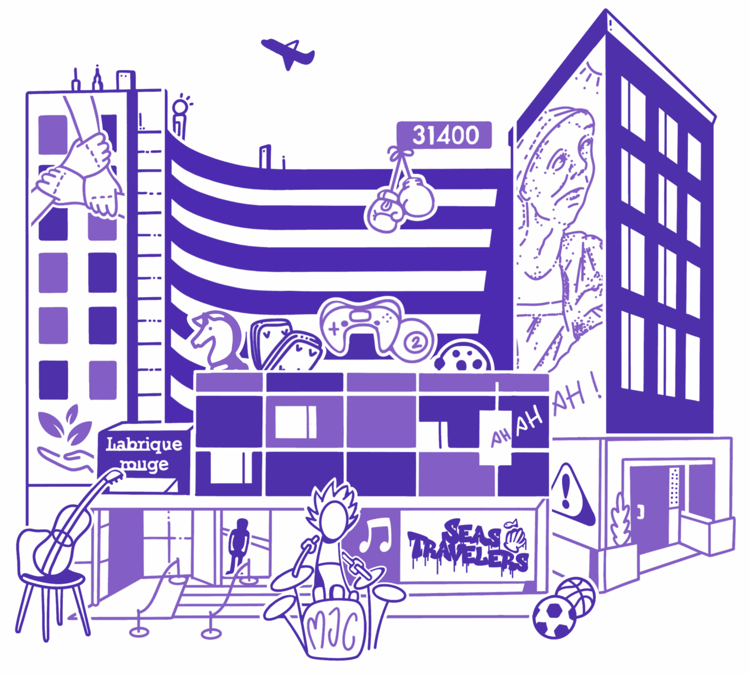 Illustration de la MJC Toulouse Empalot réalisée par les jeunes de l'action jeunes